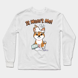 It wasnt me - orange dog Long Sleeve T-Shirt